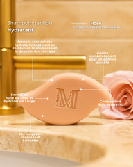 Shampoing solide hydratant sans sulfate Rose -  Cheveux mixtes et anti cheveux secs