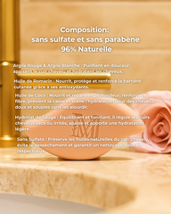 Shampoing solide hydratant sans sulfate Rose -  Cheveux mixtes et anti cheveux secs