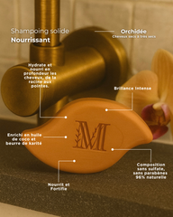 Shampoing solide nourrissant sans sulfate - Orchidée- Anti cheveux secs