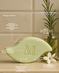 Shampoing solide régulateur sans sulfate - Anti Cheveux gras - fleurs de jasmin