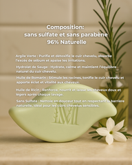Shampoing solide régulateur sans sulfate - Anti Cheveux gras - fleurs de jasmin