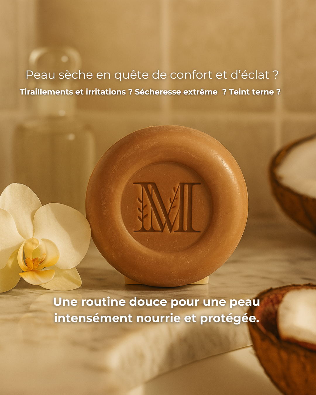 Nettoyant visage solide ultra doux Nourrissant - Peau sèche à très sèche